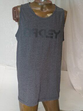 Oakley Tank Top Muscle Shirt Mens LARGE Gray Skater Outdoor Fitness Gently worn